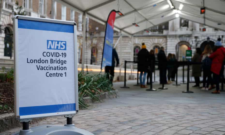 A vaccination centre in London Bridge