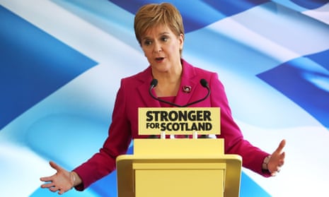 Nicola Sturgeon speaks at the SNP’s general election campaign launch in Edinburgh. 