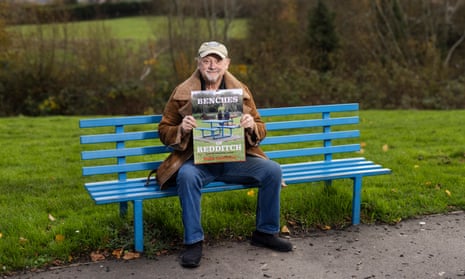 ‘Artists have always focused on the mundane’: Kevin Beresford sits with his calendar on October’s bench in Astwood Bank.
