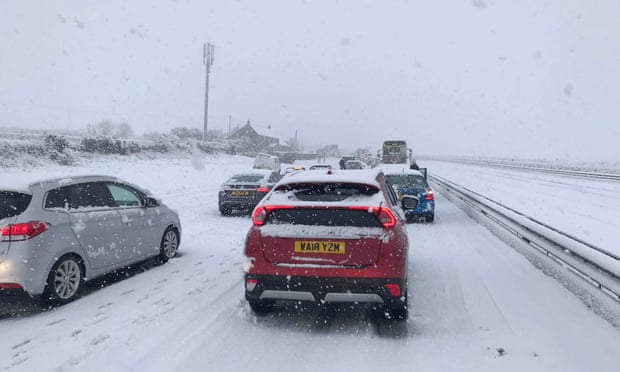 Travel was disrupted by the coldest day in the UK since 2012 2015
