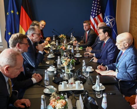 German chancellor Friedrich Merz and German foreign minister Johann Wadephul meet with the US secretary of state Marco Rubio in Munich, Germany.