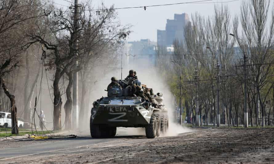 Pro-Russian troops in Mariupol