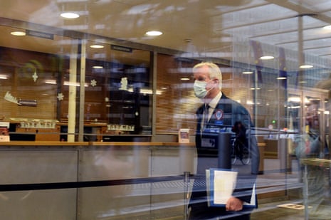 Barnier leaves the EU commission building in Brussels, 22 December
