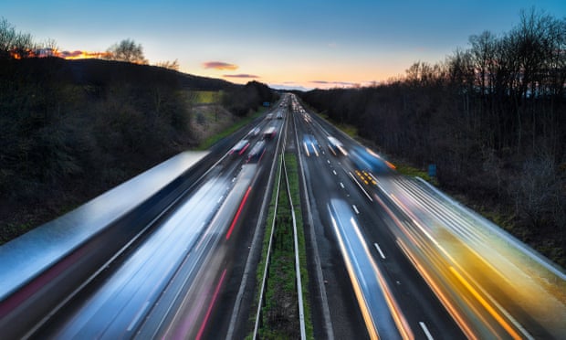 Cars on a motorway at dusk