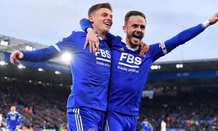 Harvey Barnes (left) and James Maddison