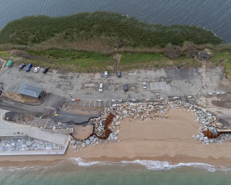 A destroyed road at Slapton Sands, South Devon