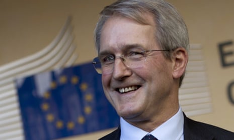 Owen Paterson outside the European Commission's headquarters in Brussels in 2018.