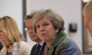 Theresa May at a regional cabinet meeting in Runcorn, Cheshire, on 23 January.