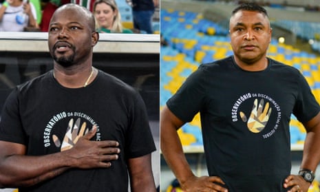 Fluminense coach Marcão and Bahia coach Roger both wore anti-racism T-shirts before their teams met at the Maracanã.