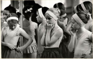 Girl ballet dancers from the Suffield-Tweedy school in Manchester during the London Festival Ballet's The Nutcracker rehearsal, 1971