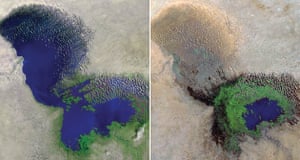 1972, Lake Chad, Africa and 1987, shrinking dramatically