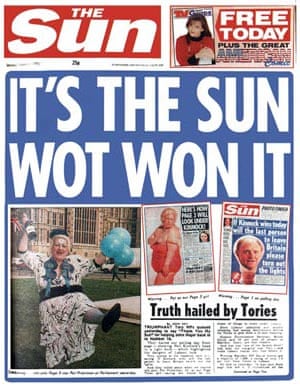 'Sun Wot Won It' front page