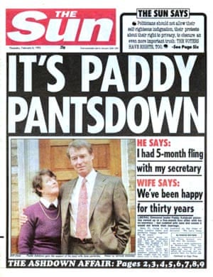 'Paddy Pantsdown' front page