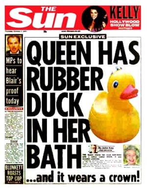 'Rubber duck' front page