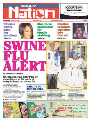 Swine flu front page