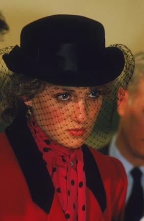 princess diana red dress black hat 37 Years Ago, Princess Diana Wore Her Most Underrated Look