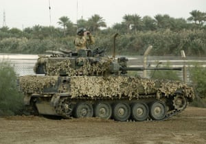 A British Scimitar light recon tank