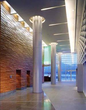 The lobby of the Shaw Tower in Vancouver, which was opened in 2004