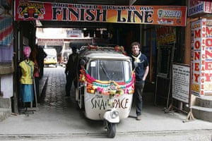 Rickshaw at the finish line