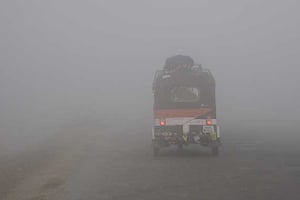 Foggy stretch of road