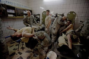 Injured Iraqi soldiers are treated at medical facility in Shulla