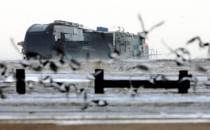 Blackpool: The stricken ferry Riverdance lies off the coast