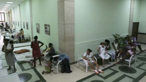 Evacuees from Hurricane Ike rest at a shelter in Havana