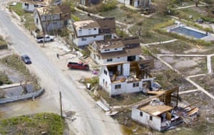 Damaged houses in Turks & Caicos