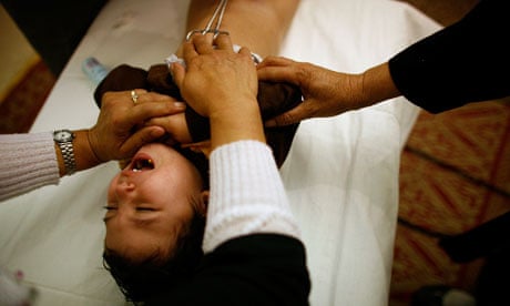 A Muslim boy undergoing circumcision