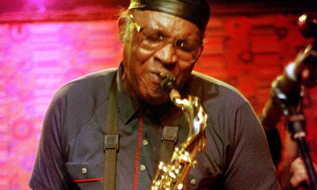 Fred Anderson plays his tenor saxophone during a performance at his club, The Velvet Lounge.