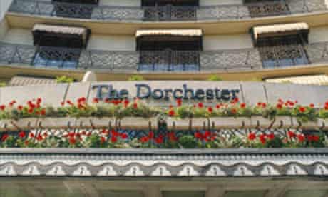 Main Facade of the Dorchester Hotel Park Lane London. Image shot 1995. Exact date unknown.