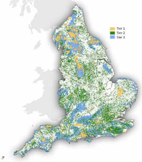 map of UK protected wildlife areas