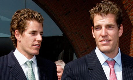 Cameron and Tyler Winklevoss, co-founders of ConnectU Inc., leave the U.S. District Court in Boston