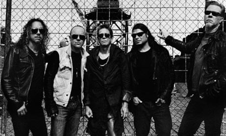 Left to right: Kirk Hammett, Lars Ulrich, Lou Reed, Rob Trujillo and James Hetfield