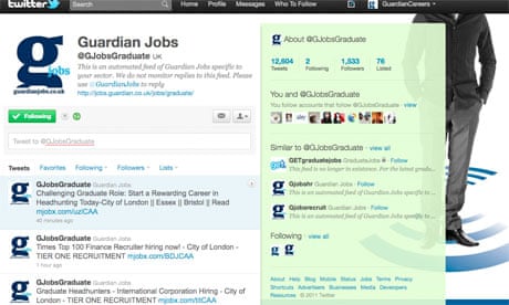 Guardian Jobs graduate tweets
