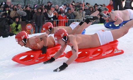 Germany naked sled race