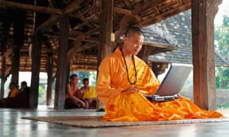 Monk on Laptop