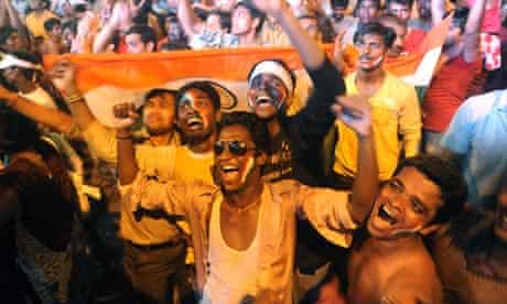 Indian fans celebrate 