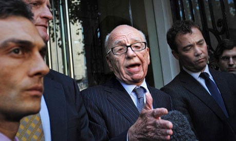 Rupert Murdoch speaks to media