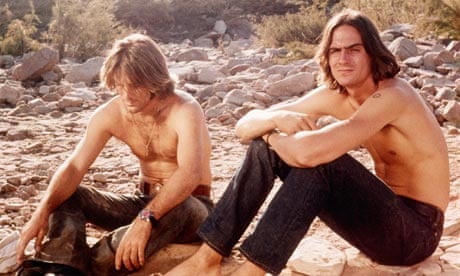 Dennis Wilson and James Taylor in Two-Lane Blacktop.