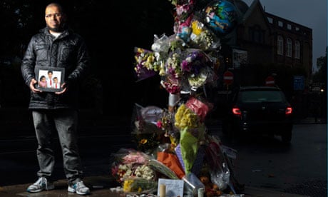 Hamid Bouadimi stands at the spot in south London where his five-year-old son was killed