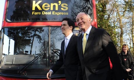 Labour leader Ed Miliband and London Mayor candidate Ken Livingstone