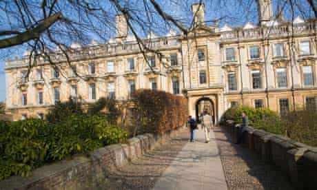 Clare College at Cambridge University, one of the many targets of the hoax emails