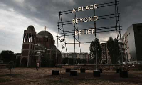 Nathan Coley's A Place Beyond Belief in Pristina