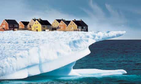 Houses on Edge of Ice Cliff. Image shot 2007. Exact date unknown.
