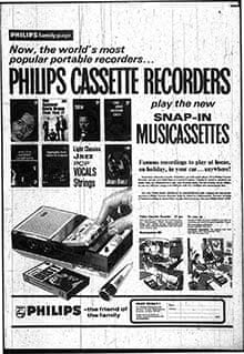 An ad for a Philips portable cassette player