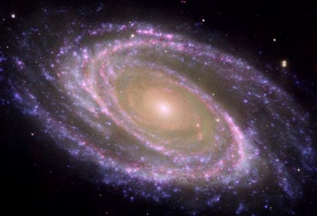A galaxy photographed by the Hubble Space Telescope