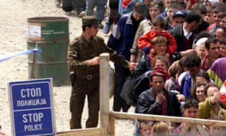 Albanian refugees from Kosovo in 1999