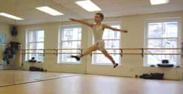 Would-be Billy Elliot, Sam Angell, during a ballet class