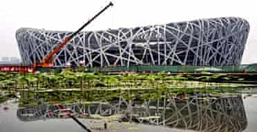 The Chinese National Olympic Stadium, also known as the Bird's Nest, designed by Ai Weiwei